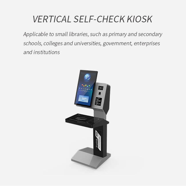 RFID Library Automation Management Books Check In / Out Self Service Kiosk Machine