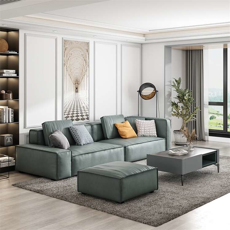 Fabric Cover Home Sofa Set Modular Sofa 3 Seats 4 Seats Ottoman