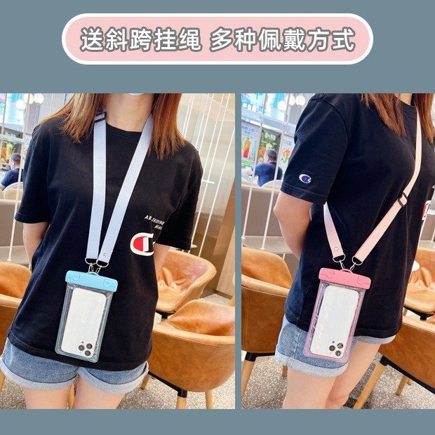 MOBILE PHONE WATERPROOF BAG CUTE GLOW-IN-THE-DARK MOBILE PHONE BAG DRIFTING SWIMMING GEAR TOUCH SCREEN MOBILE PHONE PROT