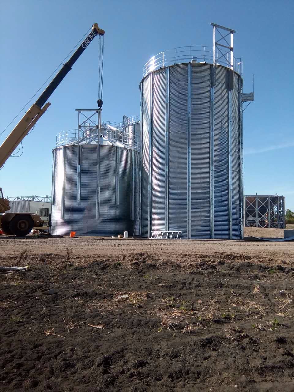 Corrugated Hot Dip Galvanized Grain Storage Bins With Temperature Moisture Inspection Sensor