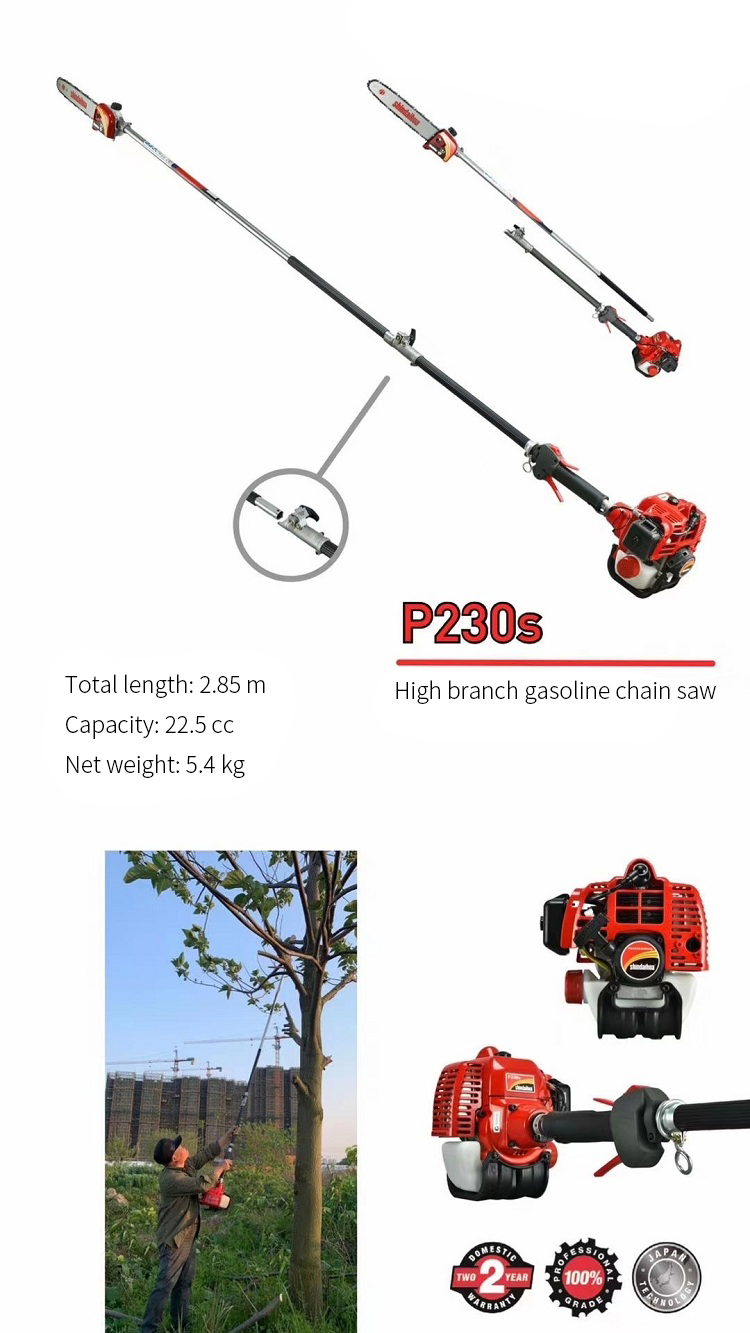 Cordless 22.5cc 4 Stroke Gasoline Powered Pole Saws 0.8KW High Limb Chainsaw