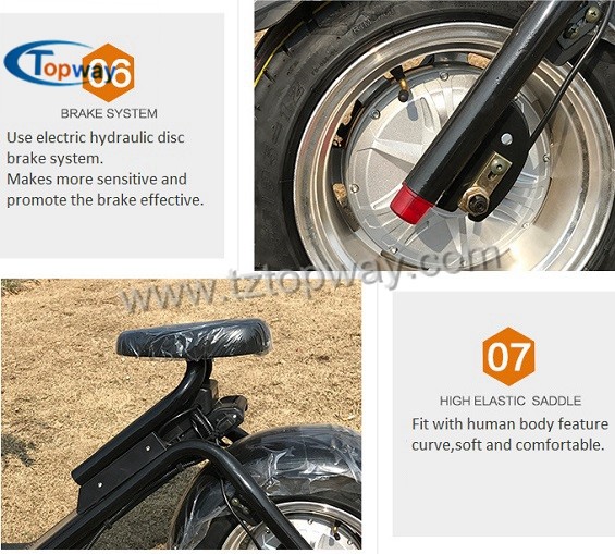 Big wheel electric bicycle halley scooter driving 45km/h speed