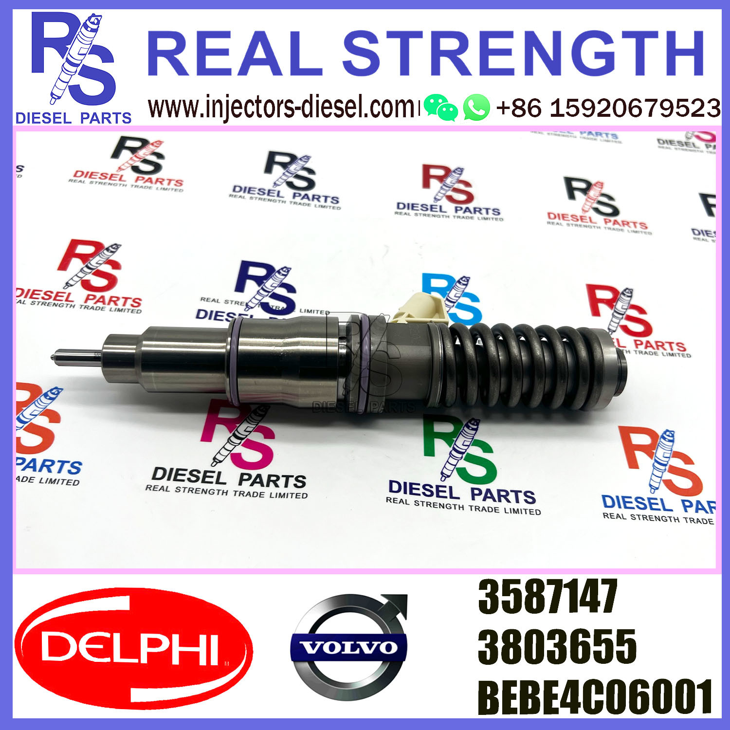 V-O-L-V 2pin injector 3587147 3803655 03587147 Diesel pump Injector DELPHI BEBE4C06001 E1 for 9.0 LITRE INDUSTRIAL
