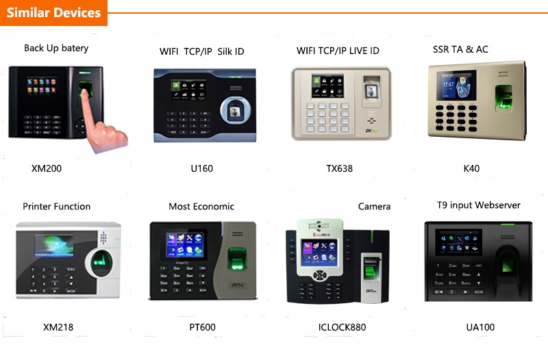 ZK U160 WIFI & TCP/IP Fingerprint Time Attendance Machine Terminal RFID/MF Card Time Clock Free Software Free SDK