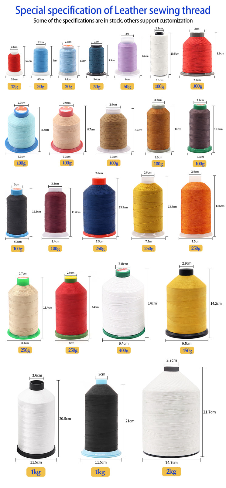 High Strength Nylon Beading Sewing Thread 2100D/3 30g for Leather Crafting Projects