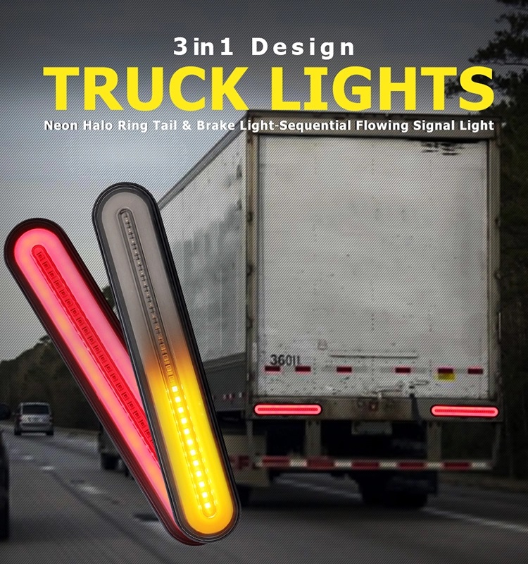 2835 100SMD Red Amber Truck Tail Lights , 400lm Waterproof Trailer Lights