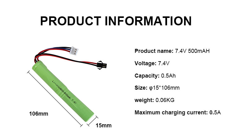 Factory Hot Sales Lithium ion battery 14500 7.4v 500mah Li-ion Battery Pack