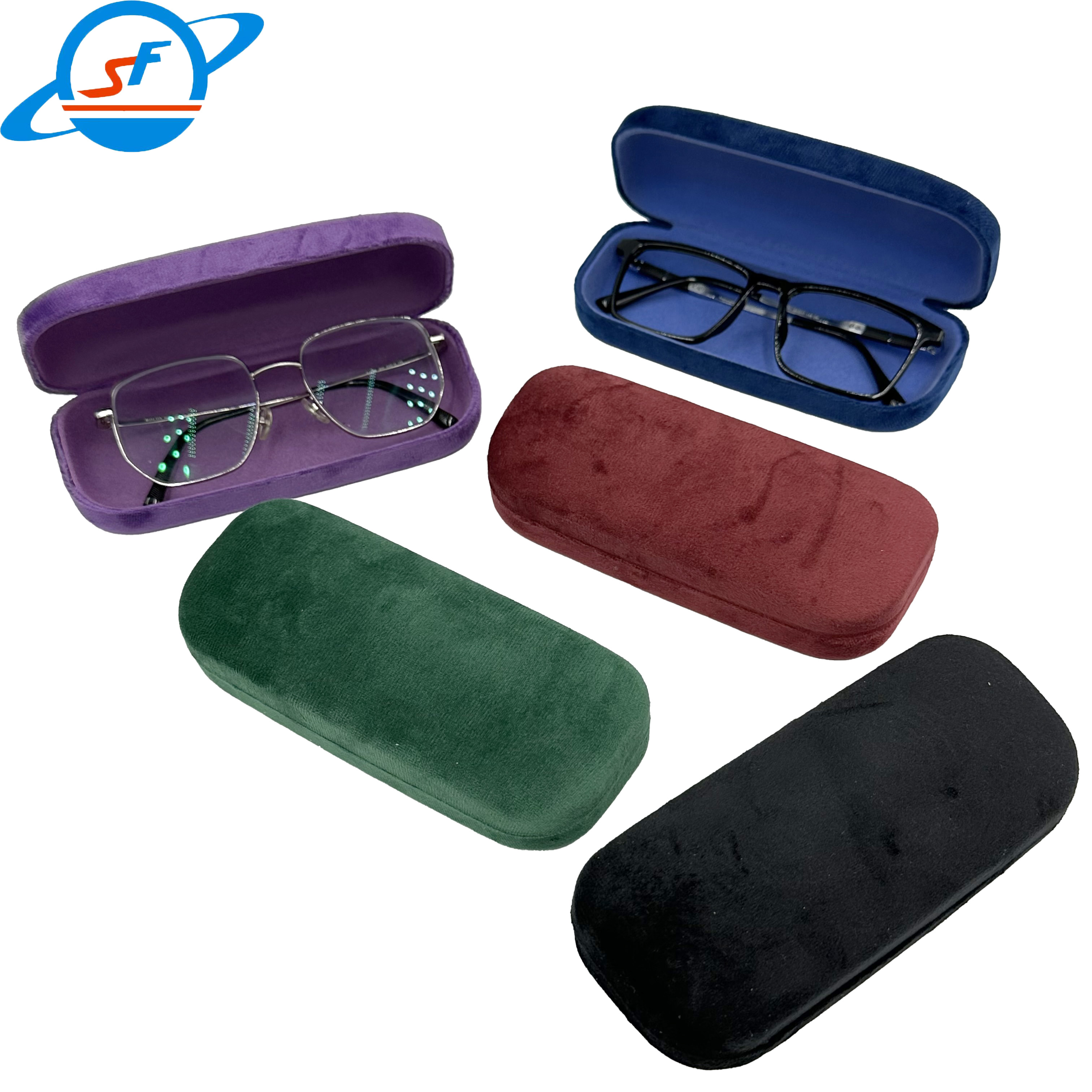 Fashionable PU Leather And Metal Glasses Case Scratch Resistant