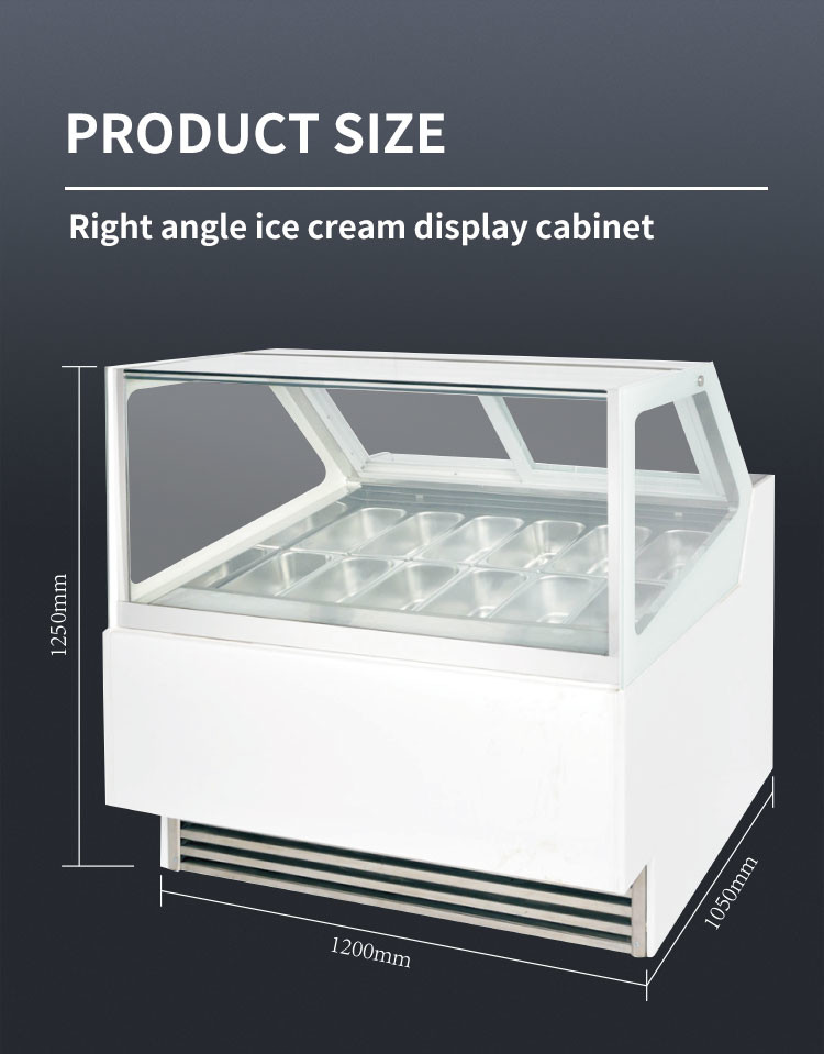 Commercial Ice Cream Display Unit 50-60hz Gelato Dipping Cabinet
