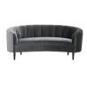 Buy cheap Hot sale black velvet fabric lounge curve sofa for party living room solid wood from wholesalers