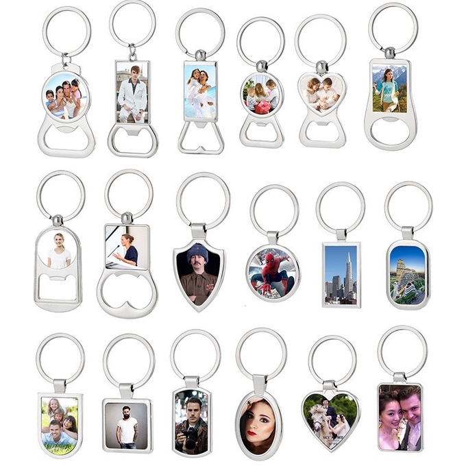Blank Metal Sublimation Bottle Opener With Keychain DIY Sublimation Blank Keyring