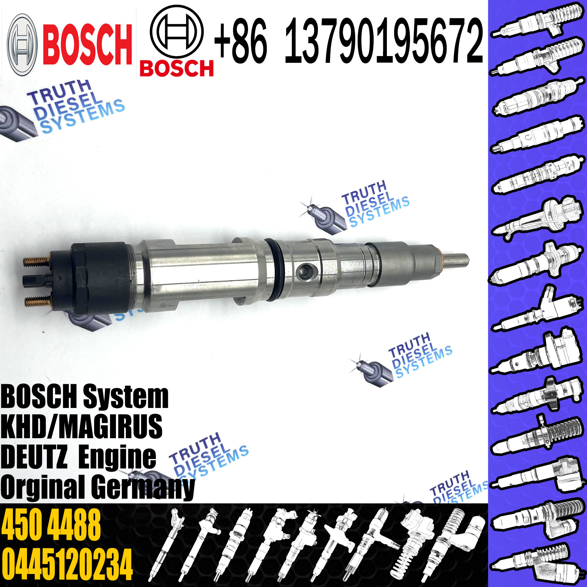 common rail injector 0445120252 5263315 for Cummins industrial engines diesel fuel injector 4981126 0445120252
