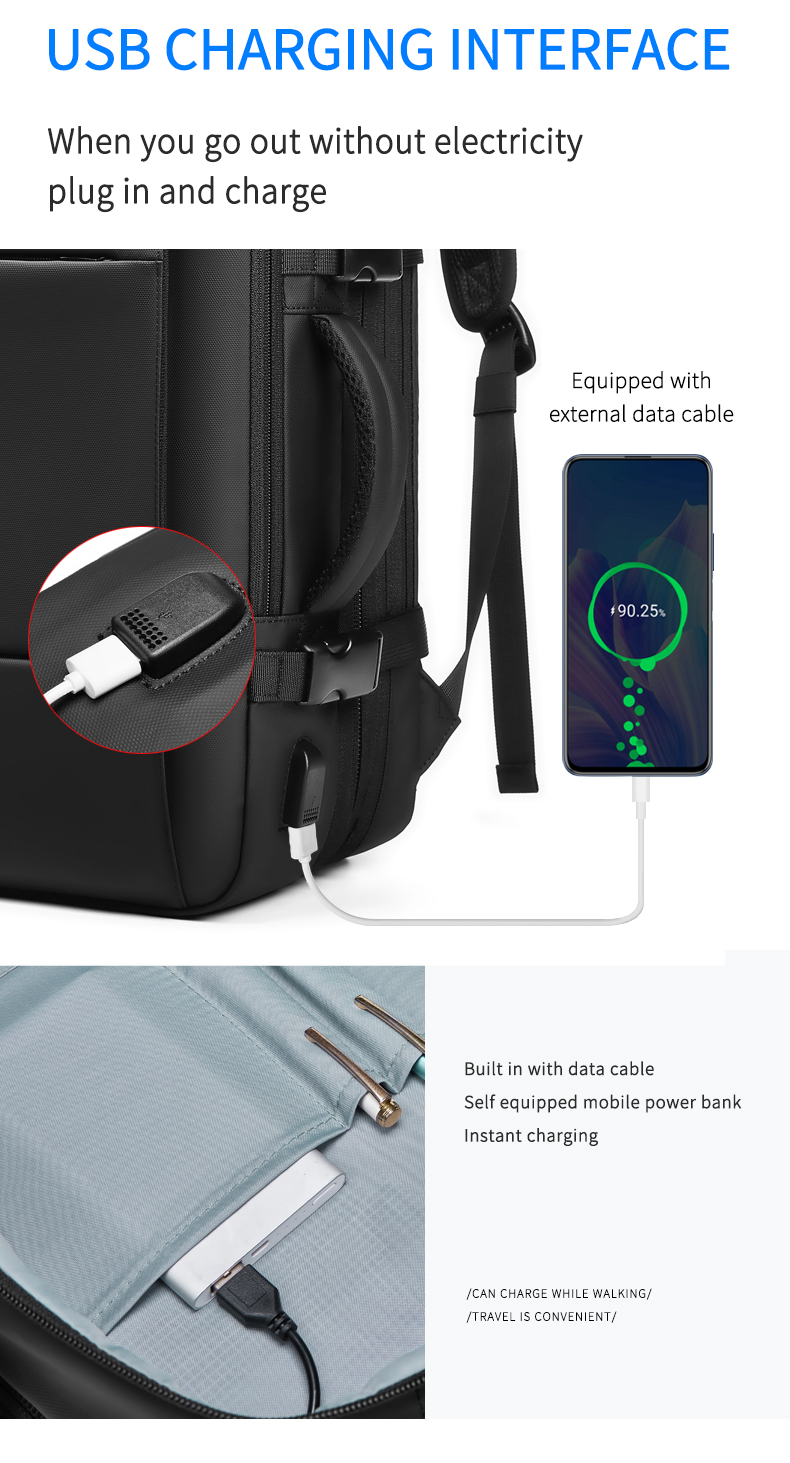 Multifunction Backpack For custom logo Travelling Bagpack USB Charging Mens Business Back Packs Laptop Travel Backpack Bag