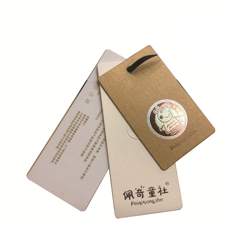 Custom Recycled Paper Cardstock Hang Tags Paper Label Tags With Grosgrain String