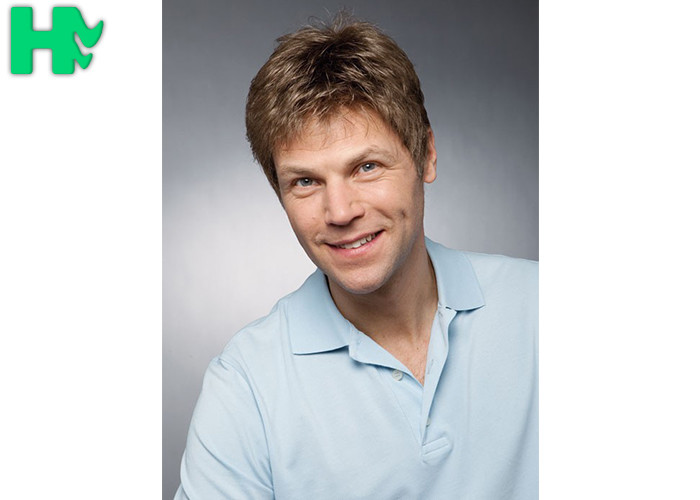 Natural Black Layered Men Hair Wigs With Short Hair Bangs , Short Length