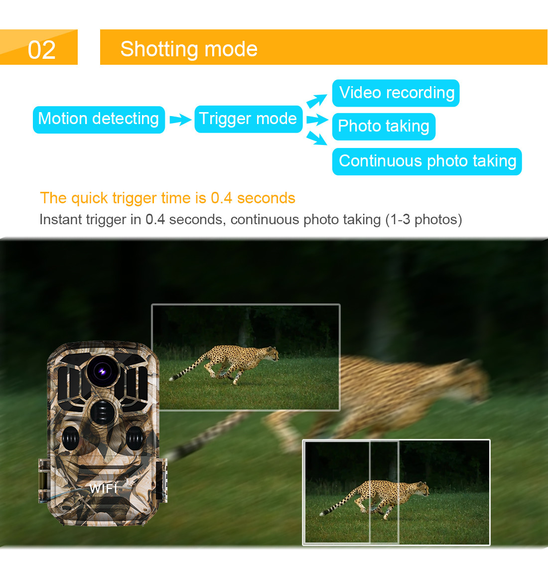 Night Vision Wifi 1080p Outdoor Trail Camera 90 Degree 30mp For Hunting Game