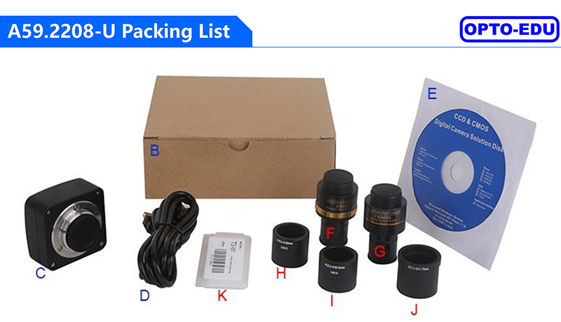OPTO EDU A59.2208-U Usb 2.0 Cmos Digital Microscope Camera 12M