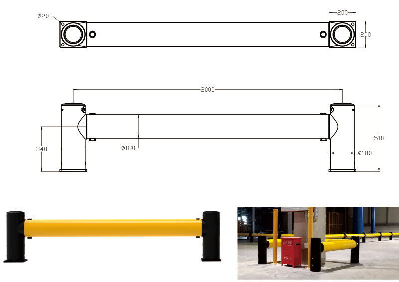Flexible Pedestrian Barrier  Anti-Collision Guardrails Warehouse Safety Barrier Traffic Guardrails