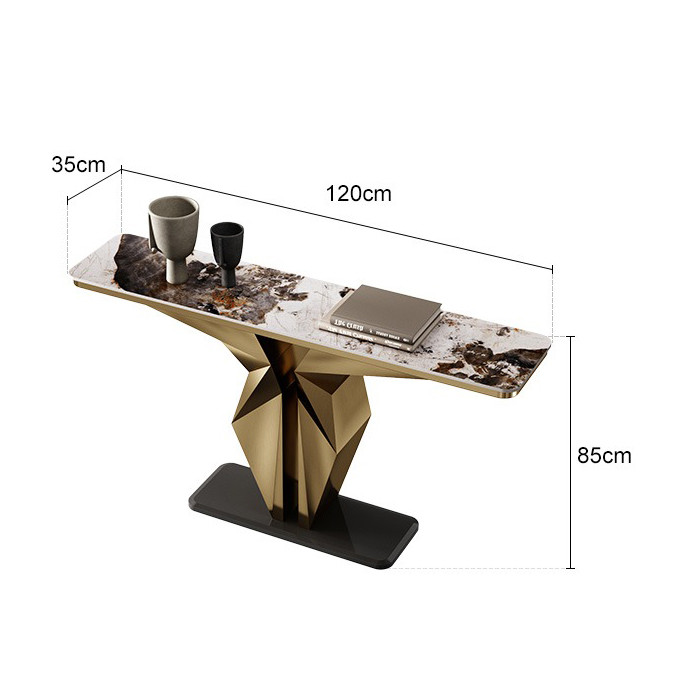 Stylish Marble & Stainless Steel Console Tables - Durable & Elegant