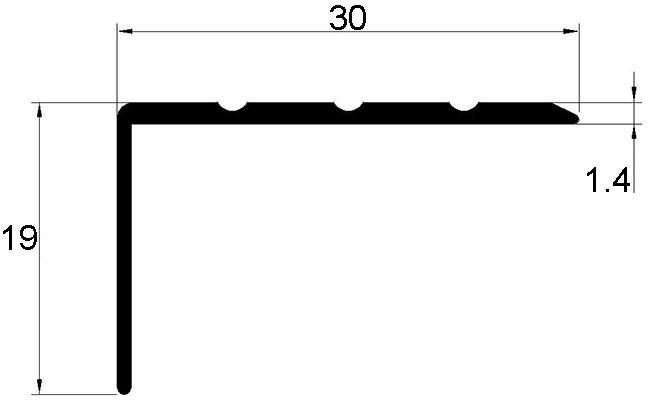 Anodized Matt Black Aluminium L Shape Trim Stair Edge Stair Nosing Tile Trim