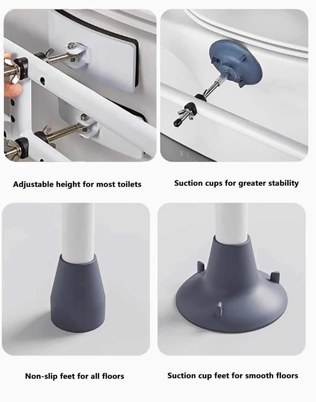 Hot Sale Medical Bathroom Safety Assist Stand Alone Toilet Rail for Elderly People