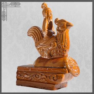 Buy cheap Building Materials Symbols Glazed Immortal Man Riding A Cock Roof Decoration product