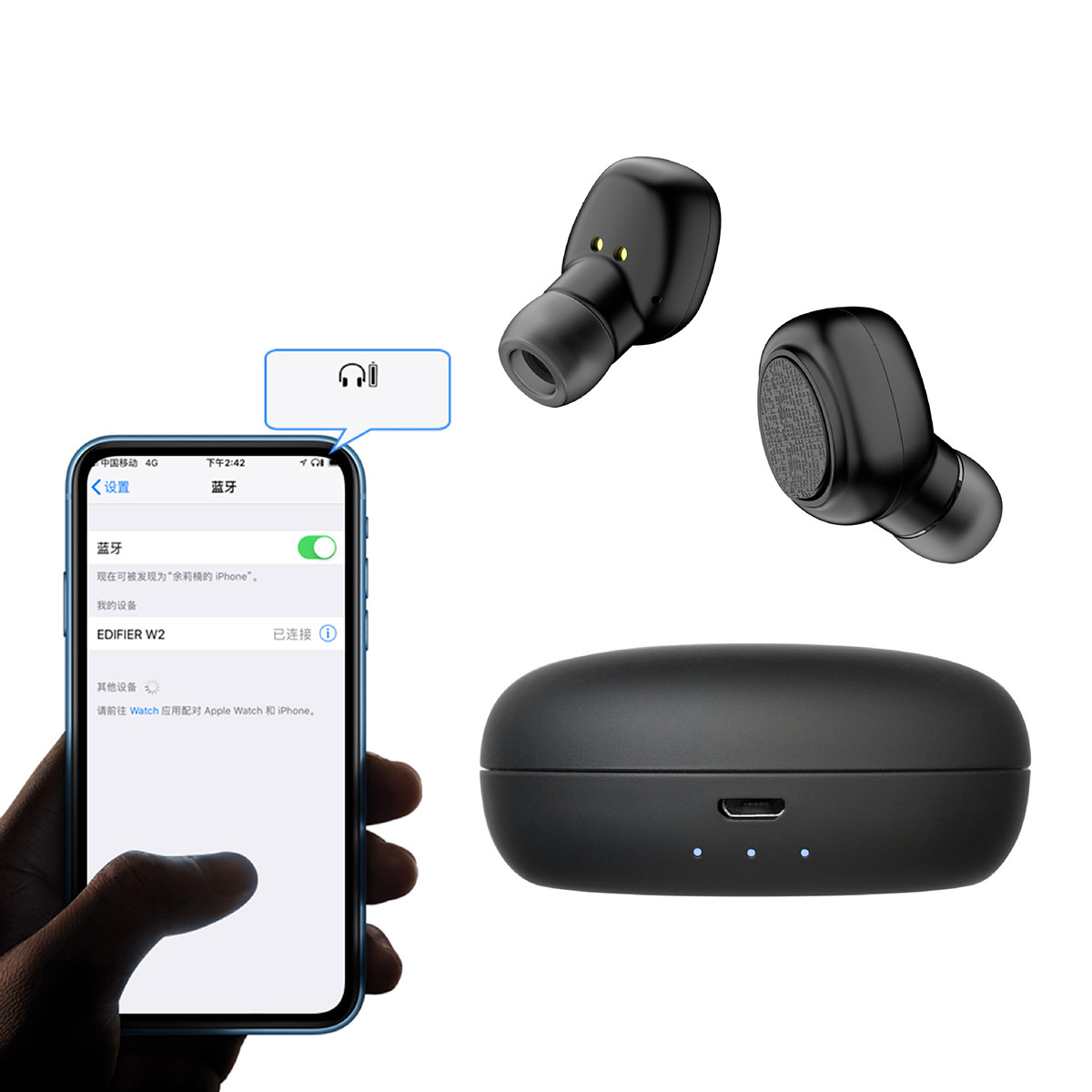 10 Meters Operation Range Mono Bluetooth Headphone T5.0 20H-20kHz 300mAH Battery