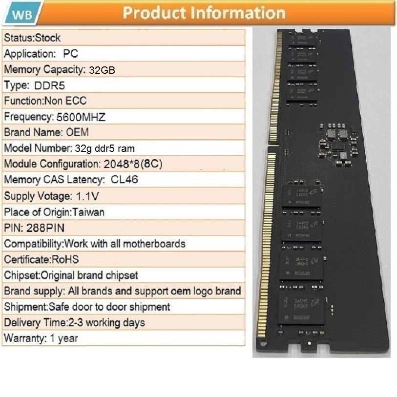 DDR5 Ram 32gb 5600mhz for gaming