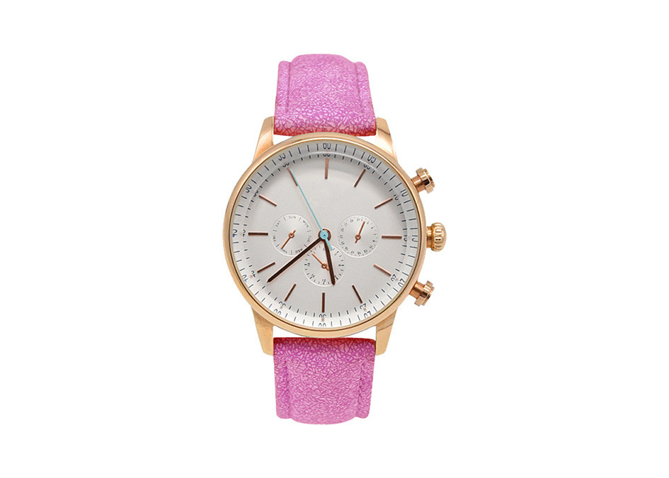 Leather Strap Alloy Ladies Wrist Watch Quartz Movt Stainless Steel Back Cover