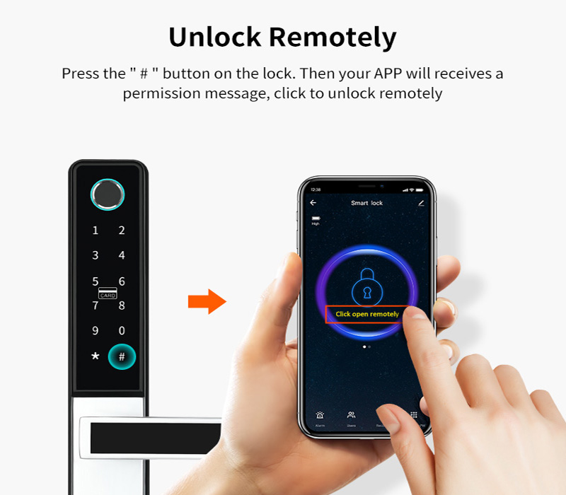 TT Lock Smart Fingerprint Door Lock S874 With Tuya APP Sliding Door Lock