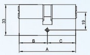 Iron Power Euro Double Cylinder Lock 5 Pins 5 Brass Computer Keys C Series
