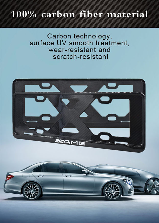 Strong Hardness 3K Carbon Fiber License Plate Frame