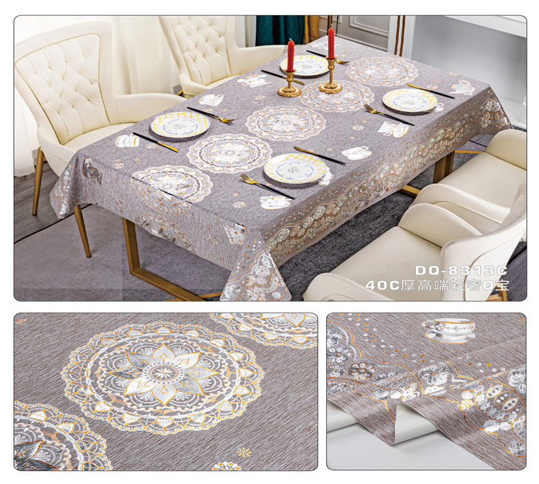 Waterproof Printed Pattern Pvc Table Cover Design for Home and Restaurant Easy to Clean