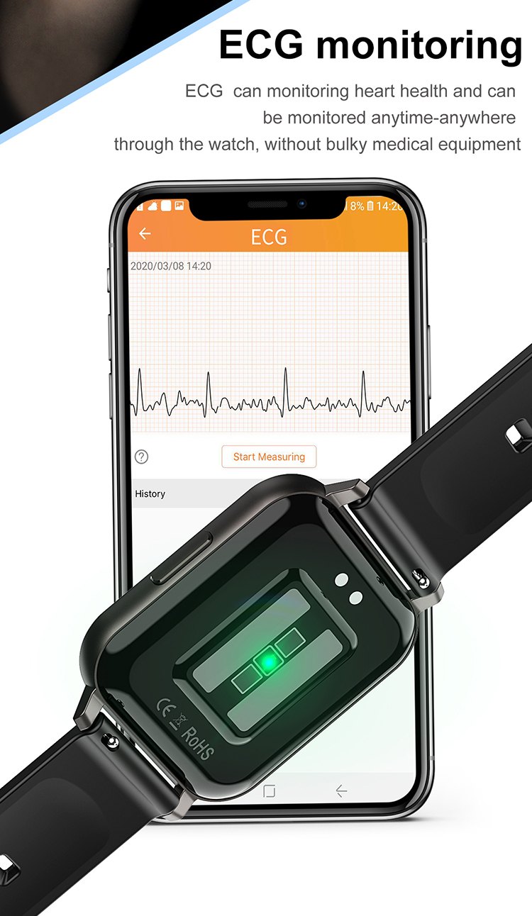 Black White Silicone And Metal Heart Rate Men'S Smart Digital Watch Blood Pressure Oxygen DTX Sport New Smart Watch