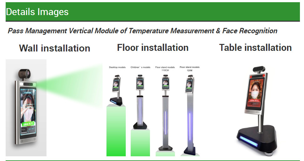 Smart AI Face Recognition Infrared Thermometer Temperature Measuring Access Control