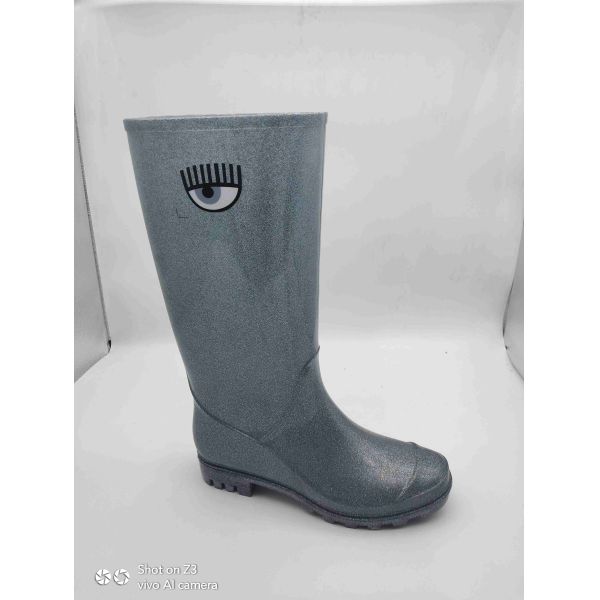 Female PVC Slip On Tall Glitter Rain Boots Waterproof OEM ODM Service