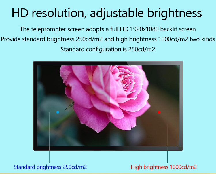 21 inch High Cost Performance Broadcast News Teleprompter with 1000 Nit Monitor Brightness