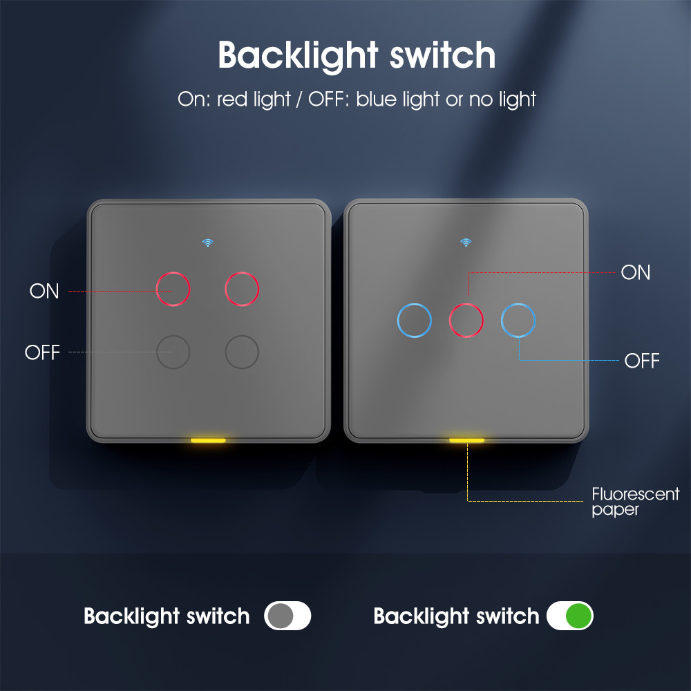 Tuya WiFi switch RF433 control Timing Voice App Alexa, Google Home Smart Home No Neutral Wire WiFi EU Wall Switch