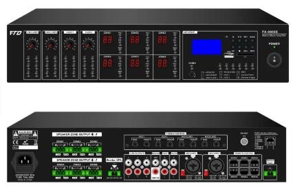 New Arrived 19'' Rack Size 6*120W Matrix Mixer Amplifier With USB/SD/FM/BT