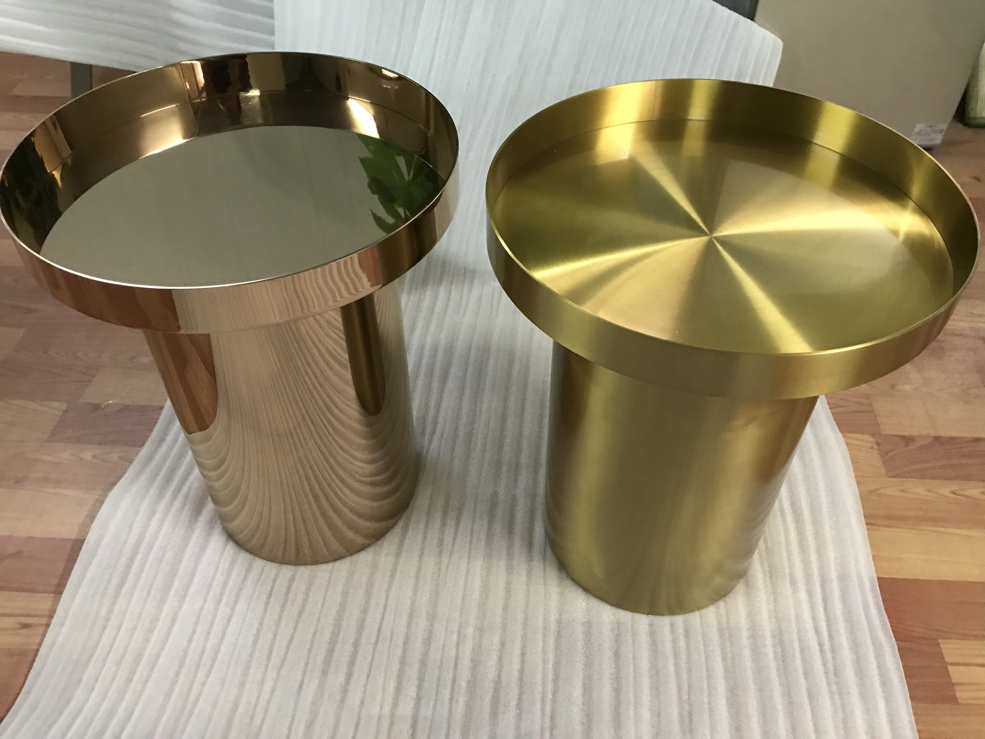copper plated metal mirror round coffee table gold stainless steel table