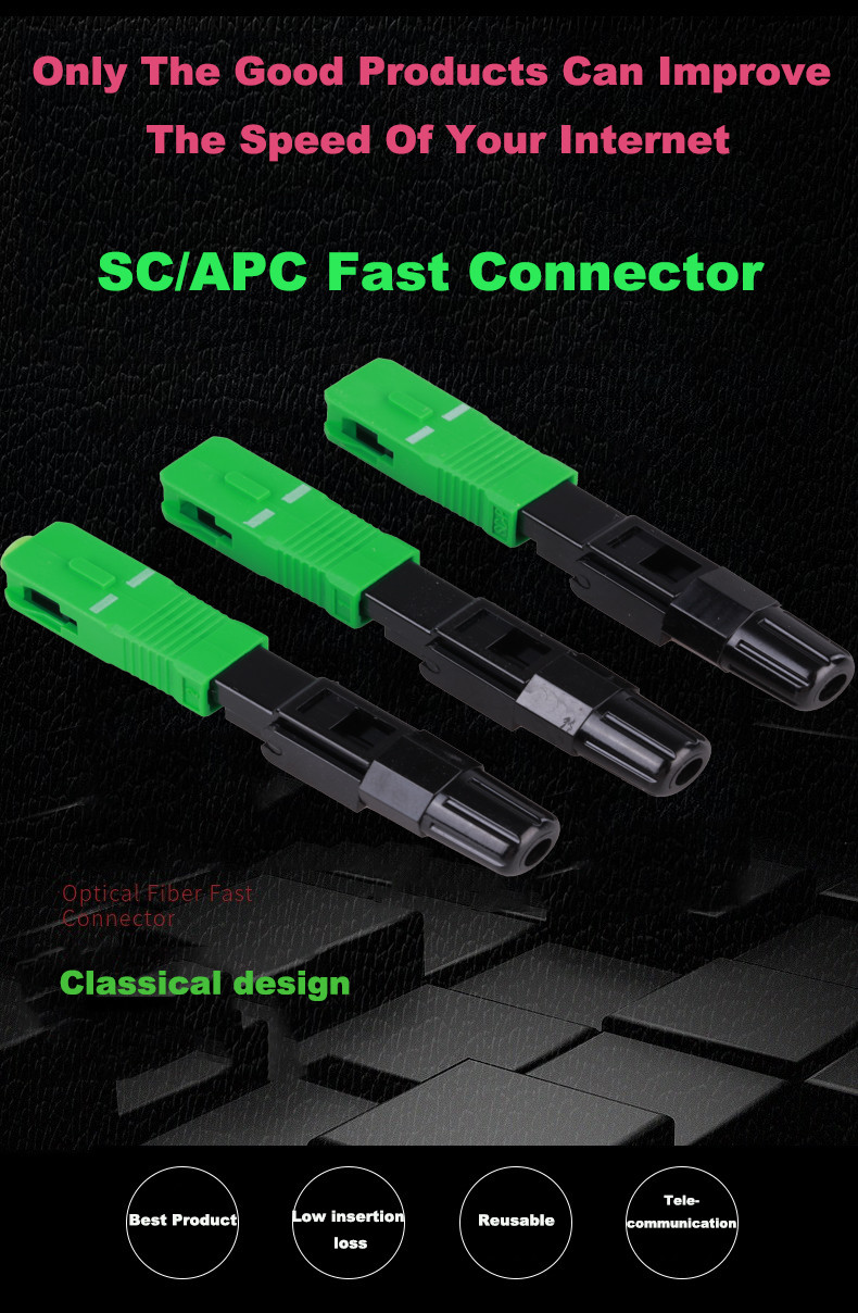 50dB FTTH Fast Connector , 10 times SC APC Connector for Drop cable