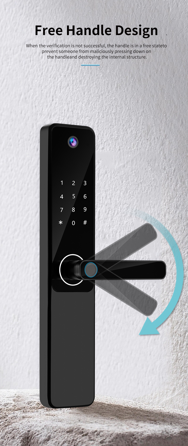 Aluminum Tuya Smart Fingerprint Lock Black Hotel Room Electronic Door Locks