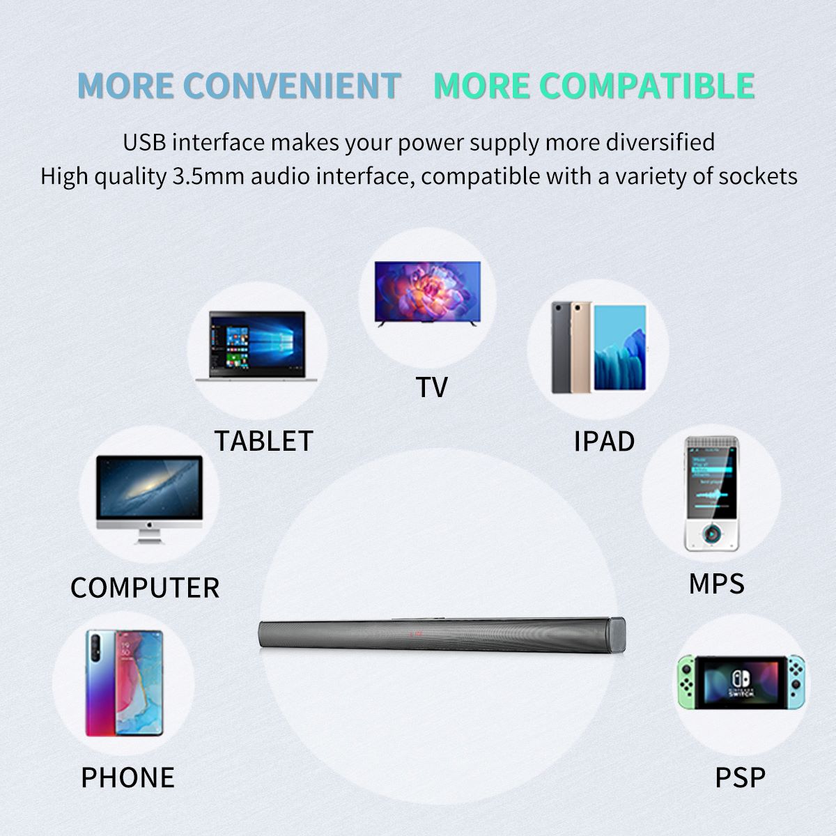 TV Home Speaker Theater Systems with Enhanced Audio and Wireless Bt Connectivity