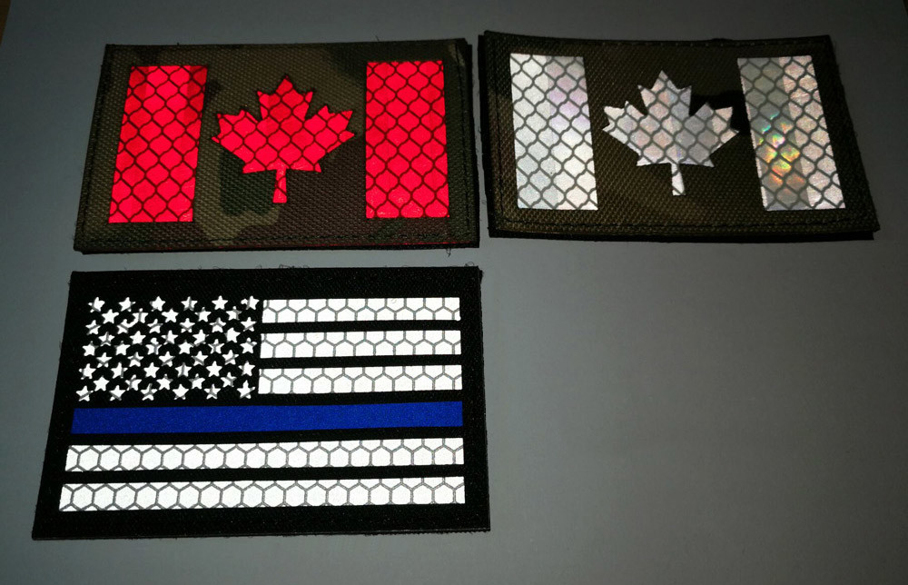 Tactical Ir Reflective Patches Velcro Laser Cut Border For Military