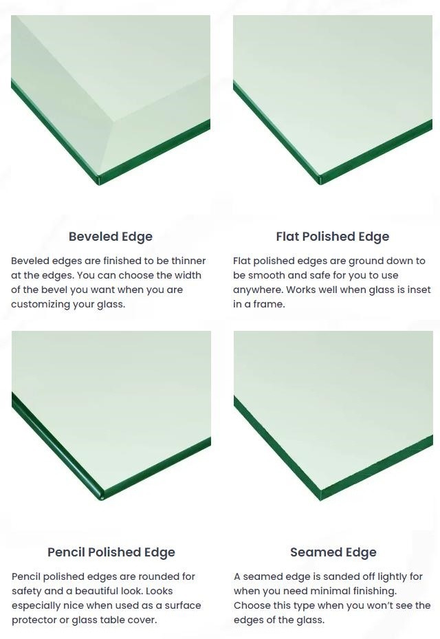Shape Custom Cut Tempered Glass Table Top 6mm 8mm 10mm 12mm Toughened Glass Coffee Table With Round Bevelled Polished Edge