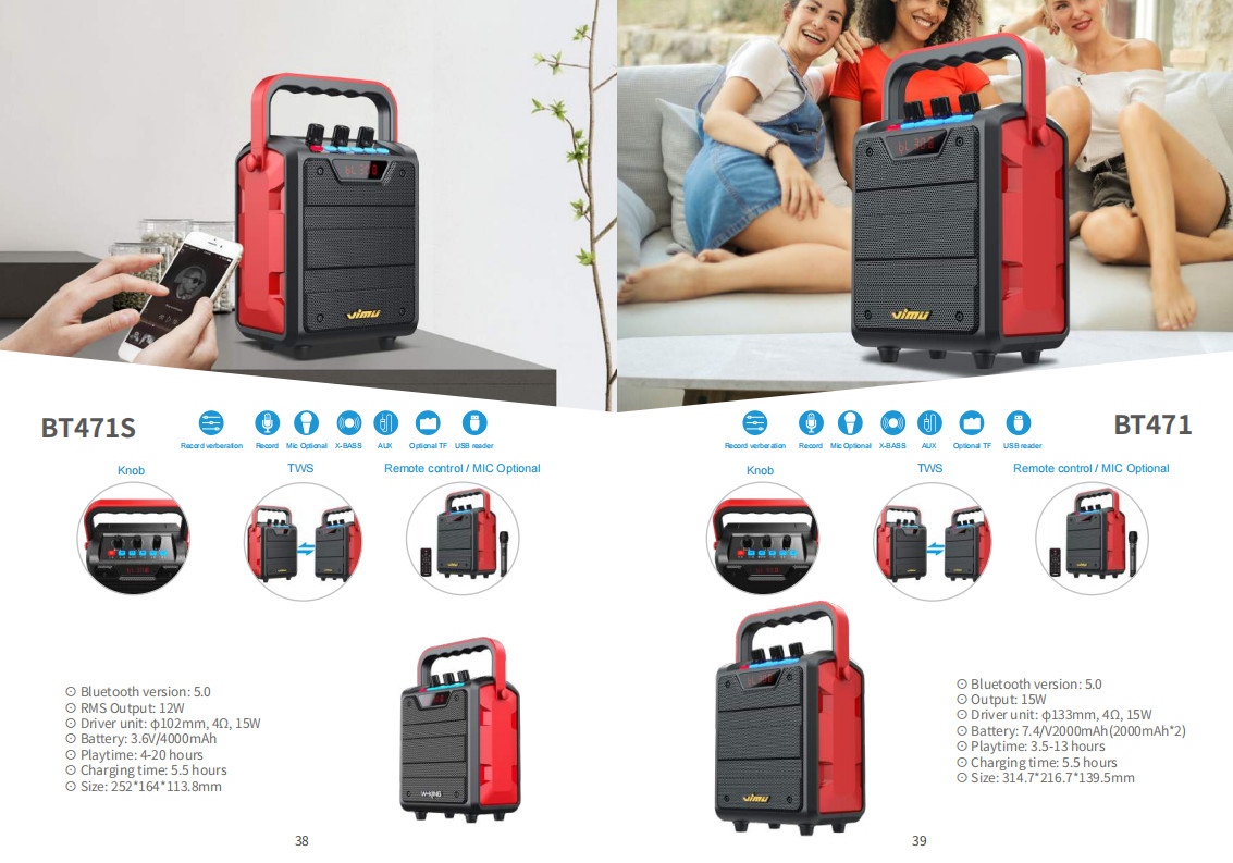 60W Waterproof IPX5 Bluetooth Wireless Speaker with TWS, DSP, TF Card, Equalizer & Subwoofer