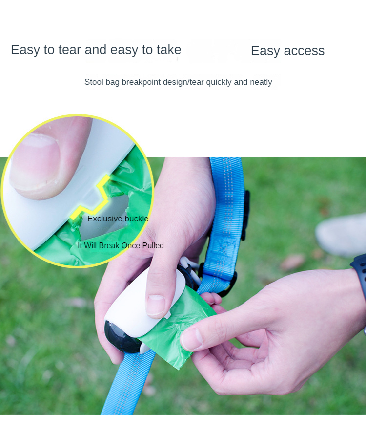 OEM ODM White Dog Poop Bag Dispenser Adjustable Dog Poop Bag Holder