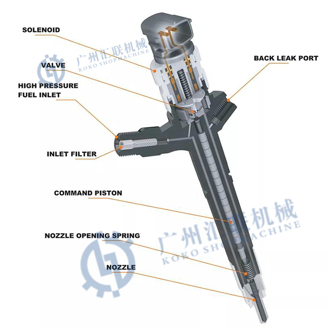 Genuine Isuzu Parts 4HK1 Excavator Common Rail Engine Fuel Injector Assembly