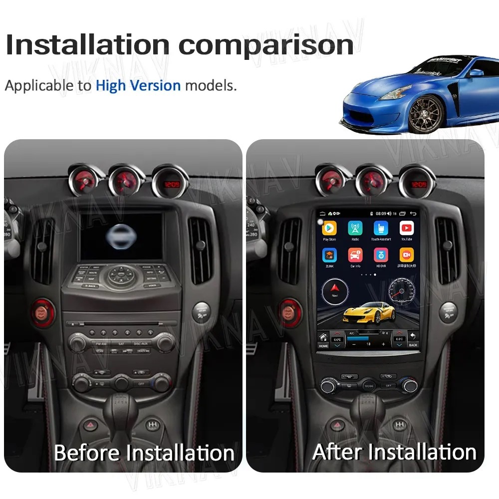 12.1inch Touch Screen Setereo For 2008-2018 Nissan 307Z Multimedia Player GPS Navigation Wireless Carplay 4G wifi