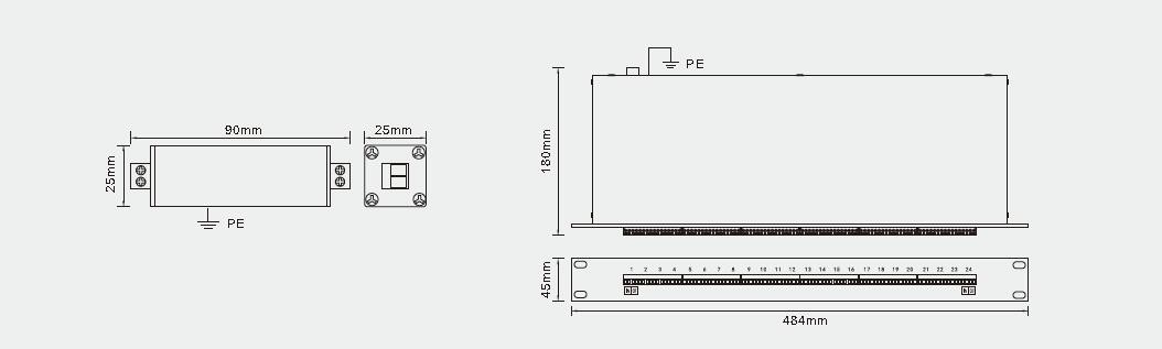 Aluminium Alloy Network Surge Protective Device Signal Surge Protector